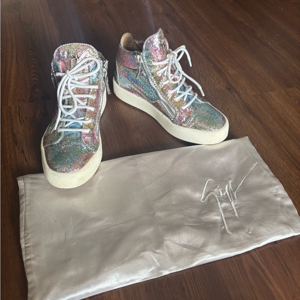 Giuseppe Zanotti Multicolor Glitter High-Top Sneakers